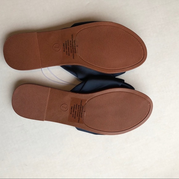 Stacia navy knotted satin slider mule sandals - Picture 7 of 7